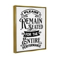 thumbnail image 3 of Stupell Industries Please Remain Seated Humorous Vintage Bathroom Saying Graphic Art Metallic Gold Floating Framed Canvas Print Wall Art, Design by Lettered and Lined, 3 of 5