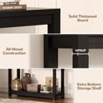 thumbnail image 6 of 32" Farmhouse Wood Narrow Console Table with Open Storage Shelves: Entryway/Sofa Table, Easy Assembly, Embossed Wood,Black, 6 of 7