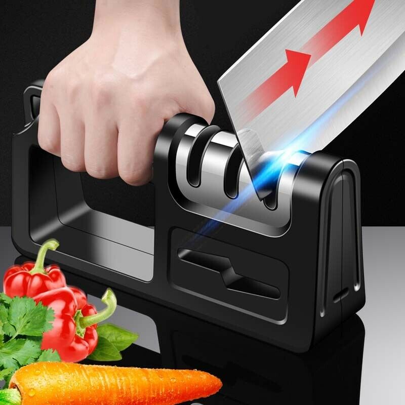 Knife Sharpener Stainless Steel 3 Stages Professional Kitchen