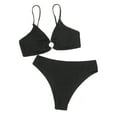 thumbnail image 1 of Birdeem Womens Split Solid Bikini Two-Piece Swimsuit, 1 of 7