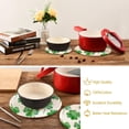 thumbnail image 6 of FREEAMG Four Leaf Clover Pot Holders Trivets Set 2 Pcs,Round 100% Cotton Braided Hot Pads for Hot Dishes Hot Pots and Pans/Kitchen Trivets, 6 of 7