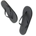 thumbnail image 2 of Sandalias planas Qarigey para mujer con punta abierta antideslizantes para fiesta en la piscina playa verano color negro Talla S M L, 2 of 6