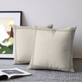 thumbnail image 2 of Pillow Covers 18x18 Set of 2, Beige Throw Pillow Covers Decorative Couch Cushion Cover, Modern Minimalist Stripes Art Gray Microfiber Soft Square Pillowcases for Bedroom Living Room Sofa, 2 of 9