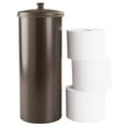 thumbnail image 3 of iDesign Toilet Paper Canister with Lid, Storage for 3 Rolls, 6.3'' x 15.5'', Bronze, 3 of 9