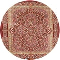 thumbnail image 1 of Ahgly Company Machine Washable Indoor Round Traditional Tangerine Pink Area Rugs, 4' Round, 1 of 7