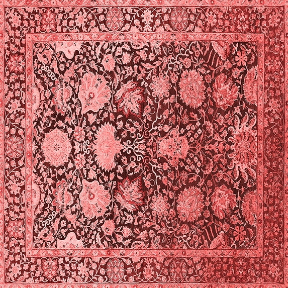 Ahgly Company Indoor Square Oriental Red Industrial Area Rugs, 4' Square