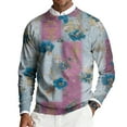 thumbnail image 2 of CharmCyan Men’s Long Sleeve Crew Neck Sweater with Abstract Floral Print Lightweight Knit Pullover Casual Fit Top for Everyday Wear Light Purple 2XL, 2 of 2