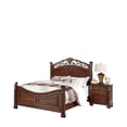 thumbnail image 7 of Miekor Furniture Formal Traditional Dark Cherry Color 1pc California King Size Bed Tufted Faux Leather Headboard Footboard Bedframe 82696, 7 of 7