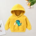 thumbnail image 2 of UAYOTSE Boys and Girls Hooded Sweatshirts Plus Fleece Childrens Clothing Cartoon Prints Long Sleeved Tops for Small and Medium Sized Children(5-6 Years,P288-Yellow), 2 of 7