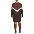 thumbnail image 2 of Terra & Sky Women's Plus Size Color Block Sweater Dress, 2 of 5