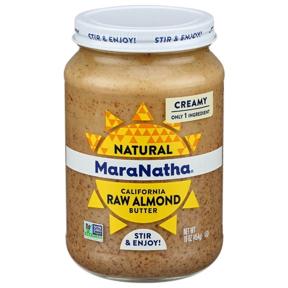 Maranatha Creamy Raw Almond Nut Butter, 16 Ounce -- 6 per case
