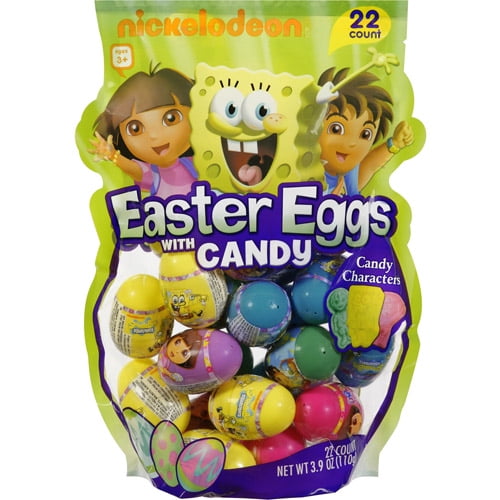 Frankford Nickelodeon Assorted Easter Eggs with Candy, 0.17 Oz., 22