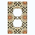 thumbnail image 2 of Metal Light Switch Plate Cover Red Yellow Mandala Flower Tile Pattern MDL030, 2 of 13