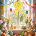 thumbnail image 4 of Uutvery Easter Bow Knot, 53x29cm Linen Like Handmade Decorative Bow with Egg Patterns, for Wreath Gift Box Door Wall Hanging Decor, 20.9x11.4 Inches, 4 of 6