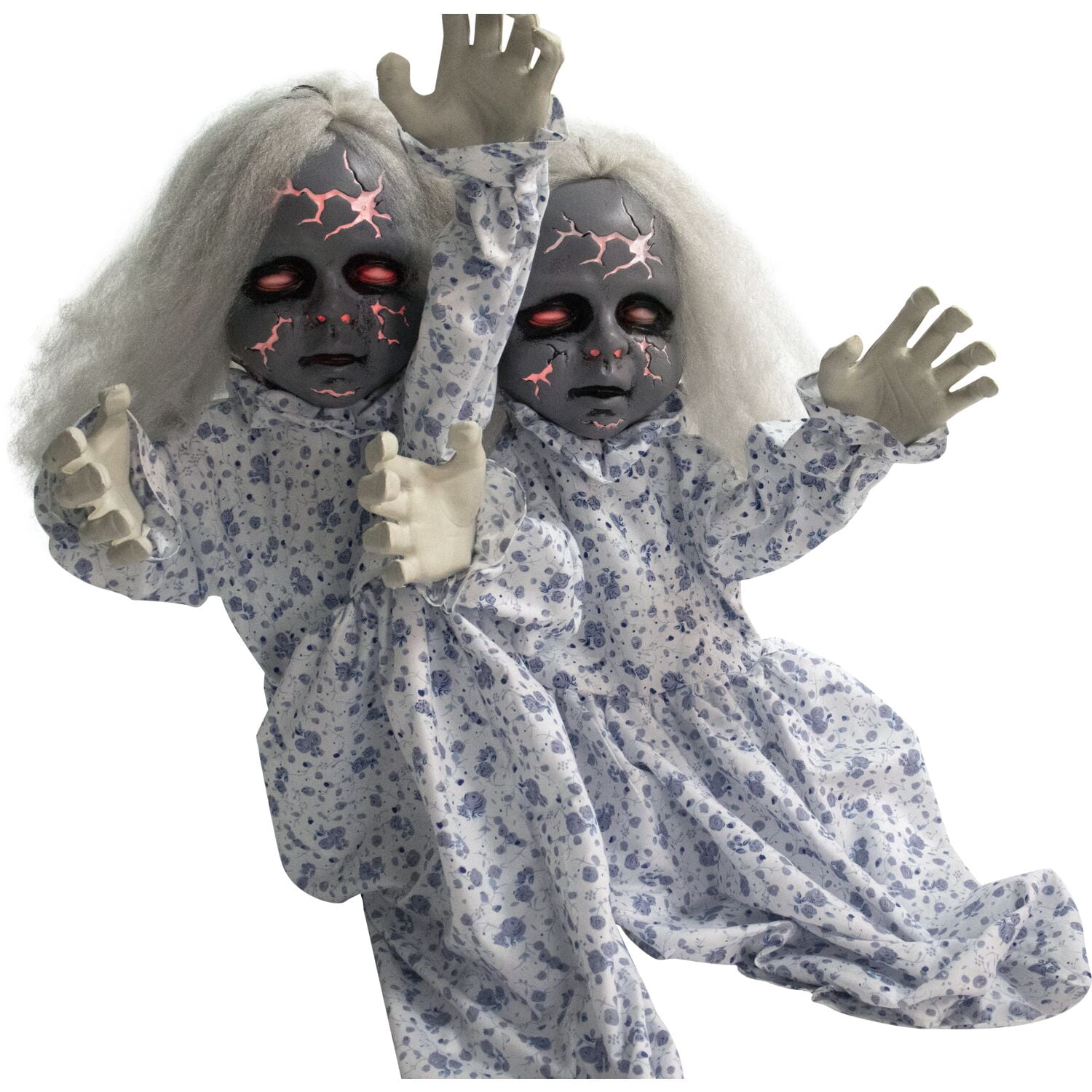 Haunted Hill Farm 33 in. Groundbreaker Animatronic Zombie Twins