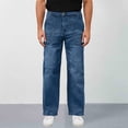 thumbnail image 6 of Zormilly Jeans for Men Elastic High Waisted Stretch Wide Leg Jeans with Pockets Fashion Casual Relaxed Fit Jeans, S-2XL, 6 of 7