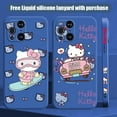 thumbnail image 3 of wangyu Sanrio Cute Hello Kitty Phone Case For OPPO Find X2 X3 X5 Pro Lite Neo Reno 2 Z 5 6 7 8 10 Lite Pro Liquid Left Rope Shell Cover, 3 of 6
