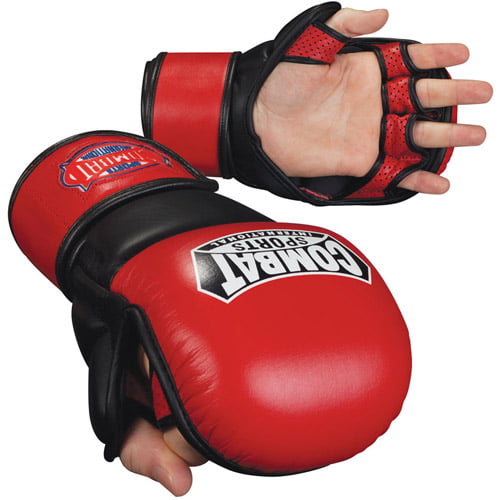 Black-red MMA Free Combat Muay Thai Half Mitts Punching Speed Boxing Gloves Hot 