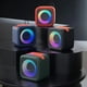 thumbnail image 1 of Altavoz Bluetooth con Luces RGB de Colores | Bluetooth 5.3 | Baja Latencia | Efecto Sonoro de Área Amplia | Batería de Alta Capacidad 500mAh | Alcance Inalámbrico de 10 Metros | 4.13x4.13x3.35, 1 of 6