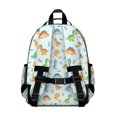 thumbnail image 3 of Blue Dinosaurs Leaves Pattern Cute School Backpack Bag for School with Padded Back and Adjustable Shoulder Straps 15.25"x11.5"x5.25", 3 of 5