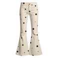 thumbnail image 4 of School Uniform Pants for Girls Back To School Slim High Waist Pocket Elastic Waistband Graphic Print Flared Trousers Girls Pants Size 5-6 Years, 4 of 6