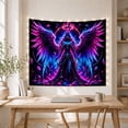 thumbnail image 5 of Dark Angel with Glowing Wings in Nebula Void, Mystical Fantasy for Dark Art Lovers, Ethereal Neon Artwork Halloween Gift Tapestry Wall Hanging for Bedroom and Living Room, 5 of 7