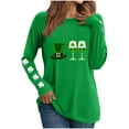 thumbnail image 2 of Xuyuer St Patricks Day Shirt Women Retro Lucky Clover Tshirt Irish Shamrock Long Sleeve Round Neck Sweatshirt Casual Graphic Pullover Tee Lucky Leaf Clover Shirt Tops, 2 of 6