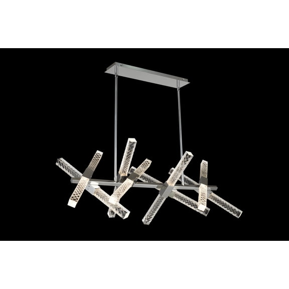 034960-010-FR001-Allegri Lighting-Apollo - 47 Inch 64W LED Island   Chrome Finish with Firenze Crystal