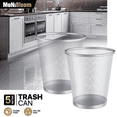 thumbnail image 4 of MoNiBloom 2pcs 5 Gallon Open Top Mesh Trash Cans, Iron Round Wire Wastebasket, Wire Dustbin for Kitchen Bathroom Office, Silver, 4 of 9