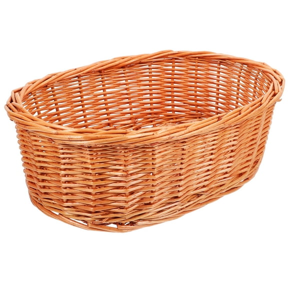 Tineasur Large Woven Wood Basket for Storage Brown Handwoven Bread and Fruit Basket