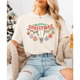 thumbnail image 2 of Merry Christmas Western Shirt for Women and Teens Festive Bull Skull Country Graphic Tee Ivory Shirt Adult 2X-Large, 2 of 4