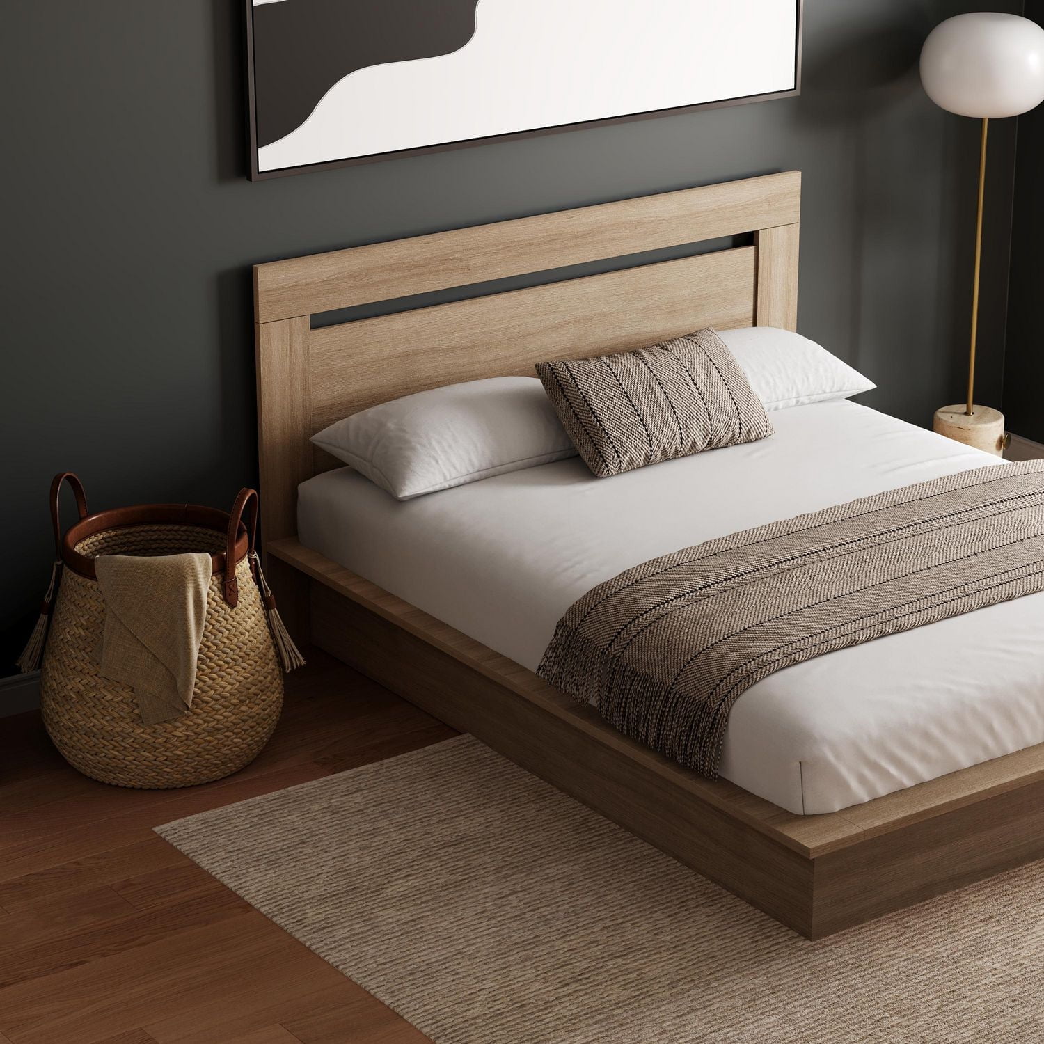 Nexera Lit plateforme avec tête de lit Malibu