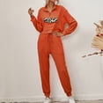 thumbnail image 2 of Defitshape Women's Soft Loungewear V Neck Loungewear Set Pj Set Fall Trendy Loose Fit Cotton Orange X-Large, 2 of 4