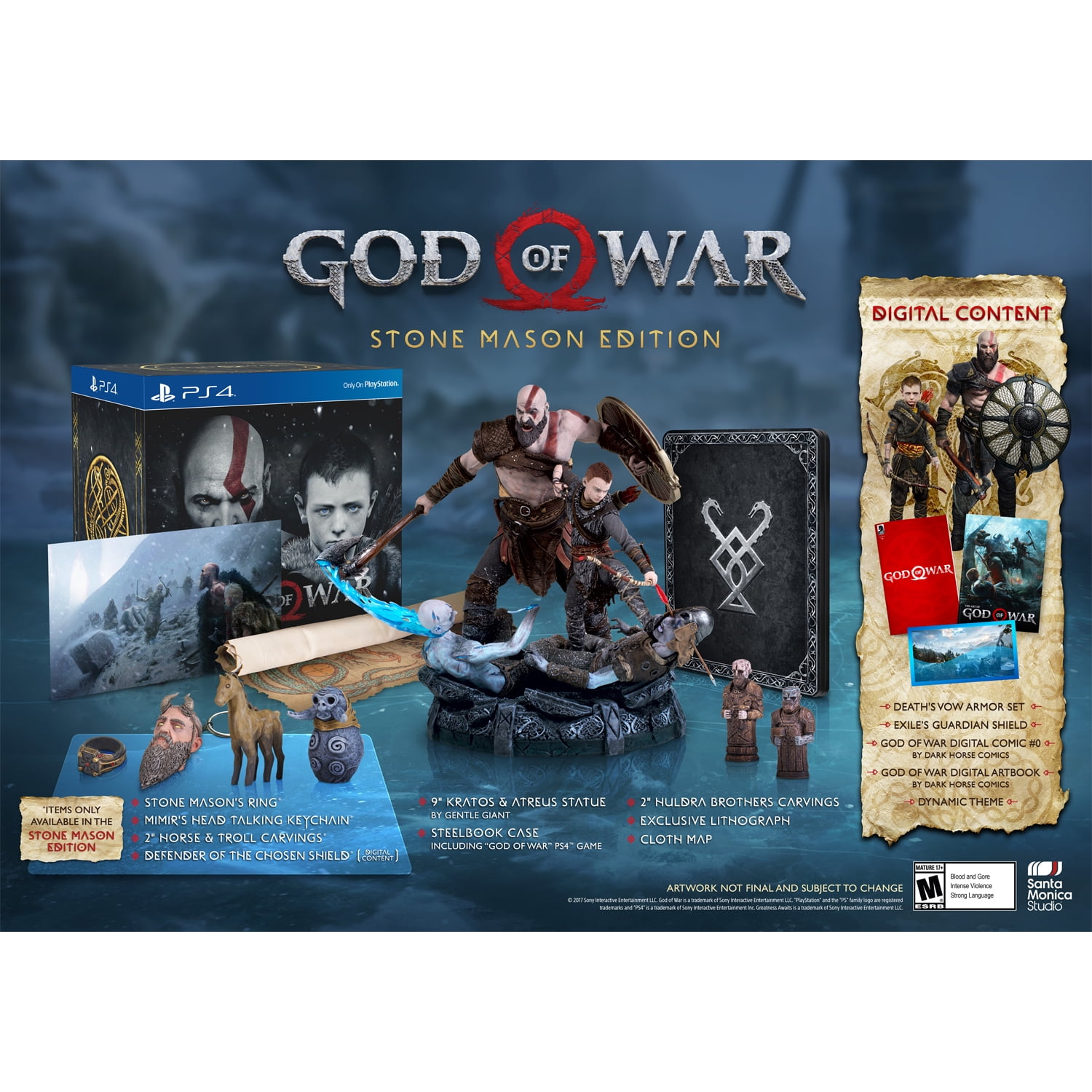 God Of War Stone Mason Edition Sony Playstation 4 711719516057 Walmartcom - gaster inc execution camp roblox