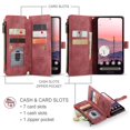 thumbnail image 2 of CaseMe Case for Google Pixel 11 Pro XL Wallet Case for Women Men, Fashion Durable PU Leather Magnetic Flip Lanyard Strap Wristlet 10-Card Holder Zipper Wallet Phone Case,Red, 2 of 8