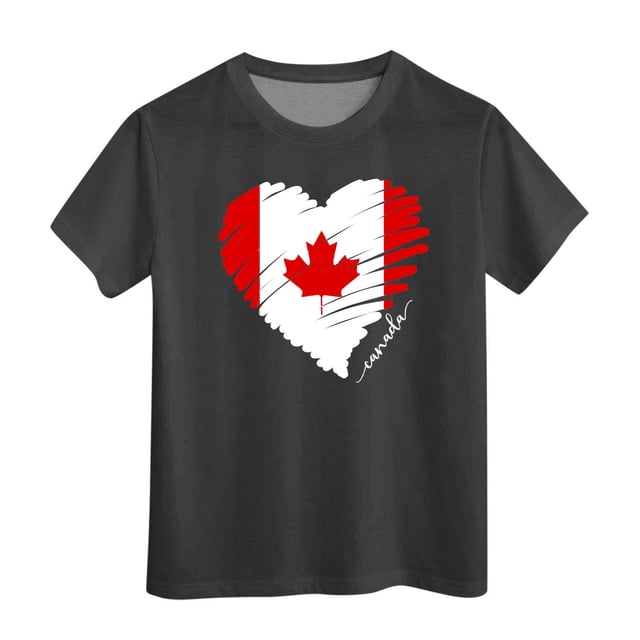 Chandails Canada pour Tout-Petits Garçons Filles, Feuille d'Érable Imprimée, Chandails à Manches Courtes pour Enfants Garçons, Chandails Tendance pour Garçons, Chandails Garçons 3T