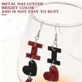 thumbnail image 4 of Pendientes Yashi con letras de lentejuelas de cuero artificial para mujer, 4 of 5