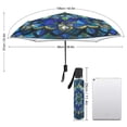 thumbnail image 2 of POBUDS Windproof Automatic Umbrella – Steel-Carbon Fiber Frame, UV-Blocking Black Coating Inside, Auto Open/Close - Retro Glass Crystal Flower Art, 2 of 8