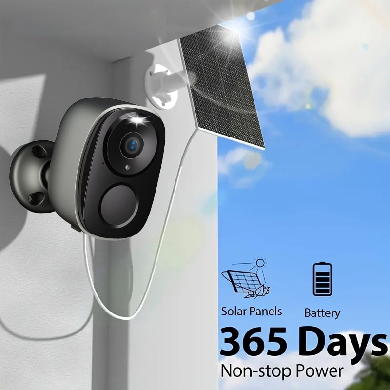 Solar Security Camera Wireless Outdoor - HD 2K Battery Powered Cameras for Home Security Outside, 2.4Ghz&5Ghz WiFi Surveillance Indoor, AI Motion Detection, Color Night Vision, 2-Way Talk, Waterproof