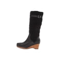 thumbnail image 4 of Kelsi Dagger Jagger Black Knee High Wedge Round Toe Zipper Clog Wood Heel Boot (BLACK, 8), 4 of 6