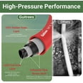 thumbnail image 5 of Guitrees 50FT 3/4 Heavy Duty Rubber Garden Hose - 200psi Working, 1000psi Burst - Hot/Cold Water - Five-Layered Braiding for Durability - Versatile for Gardening, Agriculture, Construction(Red), 5 of 6