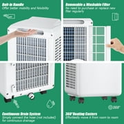 Costway EP23048 10000 BTU Portable Air Conditioner and Dehumidifier Function in White with Window Kit Remote