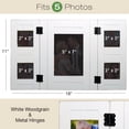 thumbnail image 4 of Excello Global Products EGP-HD-0388 Rustic Distressed Wood Collage Picture Frames, Holds Four 3" X 3" Pictures and One 5"x7" Picture Photo Frames, Tabletop & Wall Picture Frames, White, 18" X 11", 4 of 4