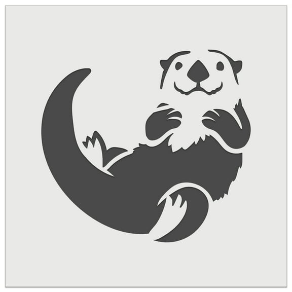 Floating Sea Otter DIY Cookie Wall Craft Stencil - 5.5 Inch