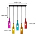 thumbnail image 2 of 5-Light Wine Bottle Chandelier Multicolor Retro Industrial Pendant Light with 5 Glass Bottle Shades & Adjustable 59in Chain, 2 of 10