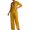 wei163-Yellow, variant on IWRICH Linen Sets for Women 2 Piece V-Neck 3/4 Sleeve Button down Top Wide Leg Pants Casual Summer Outfits Travel Yellow XL