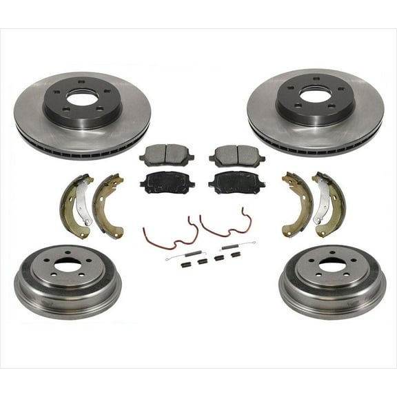 For 07-08 Cobalt 5 Lug Rotors Cars With Rear Drums Front Rotors & Ceram Pads 7pc