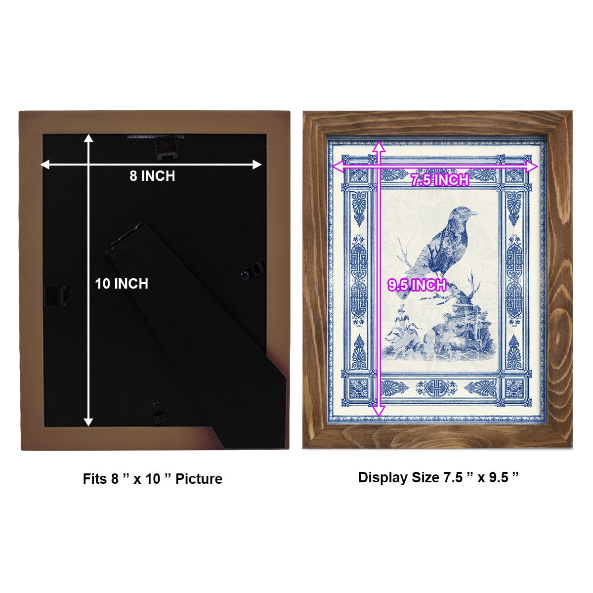 Toile de Jouy I -Framed Print w/glass-Walnut