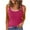 Hot Pink, variant on Quinlirra women's sleeveless tops plus size Womens Solid Contrasting Colors Refreshing Wicking Tank Tops Summer Sleeveless Scoop Neck Ribbed Knit Color Block Basic Slim Fitted Cami Tee Shirts