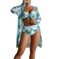 thumbnail image 1 of FhsagQ Ensembles de Maillots de Bain Rouges pour Femmes Bikinis Taille Haute Sans Entrejambe 2024 Ensemble Bikini 3 Pcs Maillot de Bain avec Couverture Maillot de Bain pour Femmes Manches Longues Rehausseur Tenue de Plage Maillot de Bain Vert m, 1 of 9